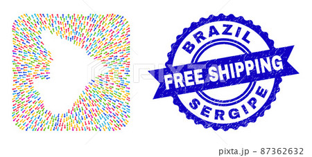 Free Shipping Grunge Stamp and Sergipe State Map Pointing Stencil Mosaic Free Shipping Grunge Stamp and Sergipe State Map Pointing Stencil Mosaic 87362632
