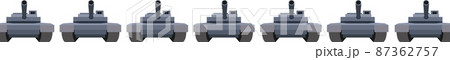 隊列を組んだ戦車のイラスト素材　ベクター 87362757
