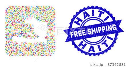 Free Shipping Grunge Stamp Seal and Haiti Map Arrow Inverted Mosaic Free Shipping Grunge Stamp Seal and Haiti Map Arrow Inverted Mosaic 87362881