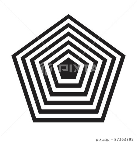 Abstract pentagon lines vector geometric shape for logo, web, print and modern and contemporary design wall art background in a glyph illustration Abstract pentagon lines vector geometric shape for logo, web, print and modern and contemporary design wall art background in a glyph illustration 87363395