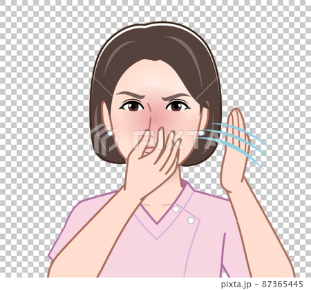 A woman who poses with a smell A woman who poses with a smell 87365445