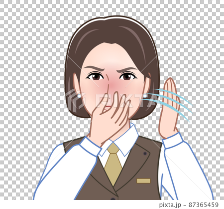 一個帶著氣味擺姿勢的女人 87365459