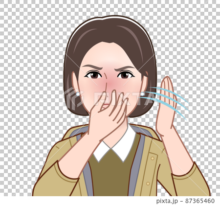 A woman who poses with a smell 87365460