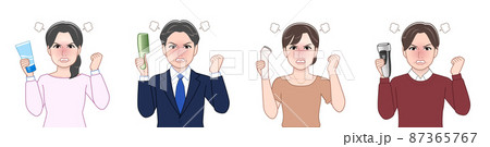 美容を意識している4人の男女 美容を意識している4人の男女 87365767