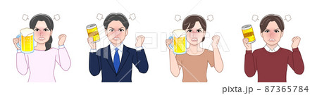 お酒を持っている4人の男女 お酒を持っている4人の男女 87365784