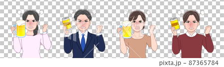 お酒を持っている4人の男女 お酒を持っている4人の男女 87365784