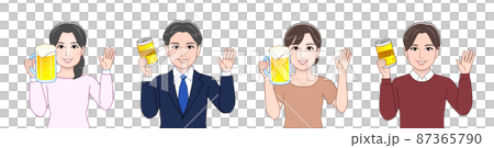 お酒を持っている4人の男女 87365790