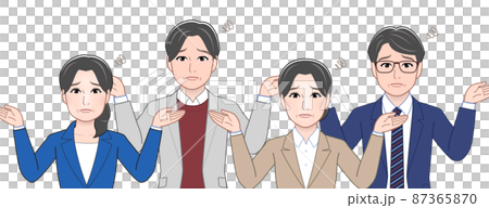 4個男人和女人一起工作 87365870