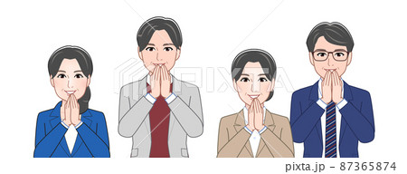 お仕事をする4人の男女 87365874