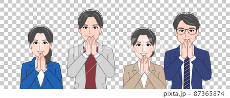 お仕事をする4人の男女 87365874