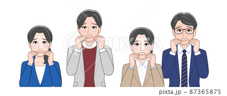 お仕事をする4人の男女 87365875