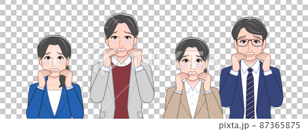お仕事をする4人の男女 87365875