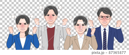 お仕事をする4人の男女 お仕事をする4人の男女 87365877