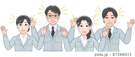 作業着を着て働く人々 87366015