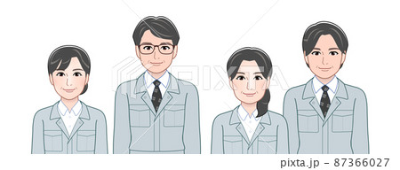 作業着を着て働く人々 作業着を着て働く人々 87366027