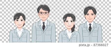 作業着を着て働く人々 作業着を着て働く人々 87366027
