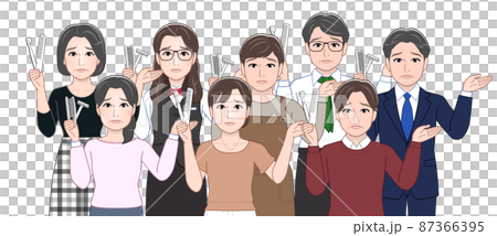 People with disposable trash People with disposable trash 87366395