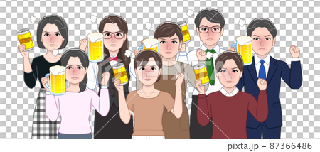 お酒を持っている人々 87366486