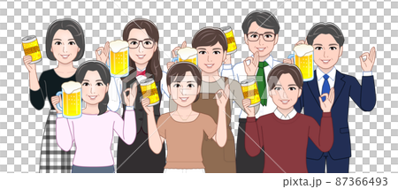 お酒を持っている人々 87366493