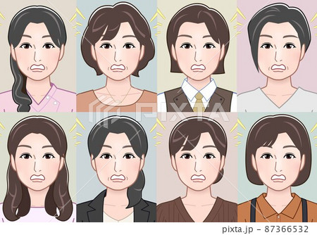 きれいな女性8人の表情 87366532