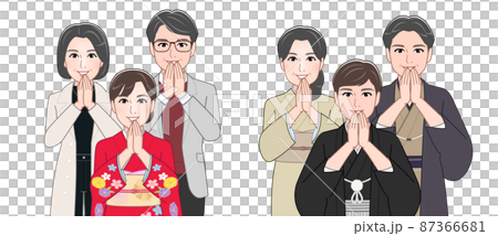 Adult-style male and female families Adult-style male and female families 87366681