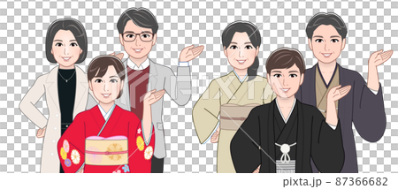 Adult-style male and female families Adult-style male and female families 87366682