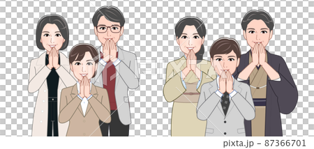 兩對年輕人和父母歡呼 87366701