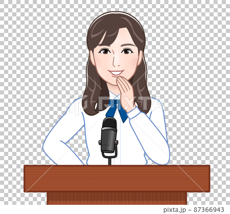 A high school student giving a speech A high school student giving a speech 87366943