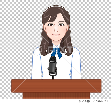 A high school student giving a speech A high school student giving a speech 87366945