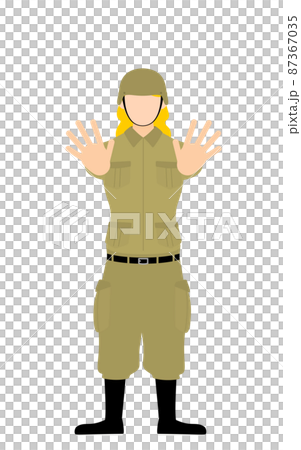 女兵姿勢，住手！雙手向前伸出 87367035