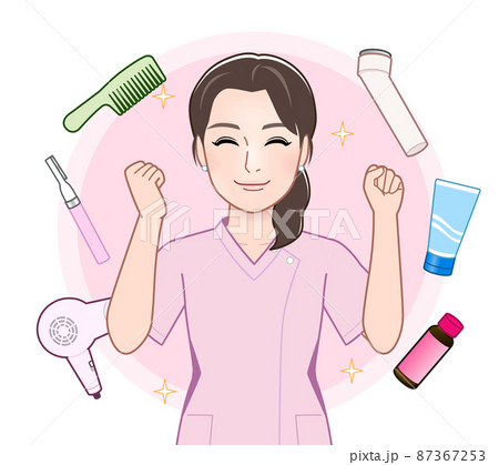 医療系の女性と美容ケア 87367253