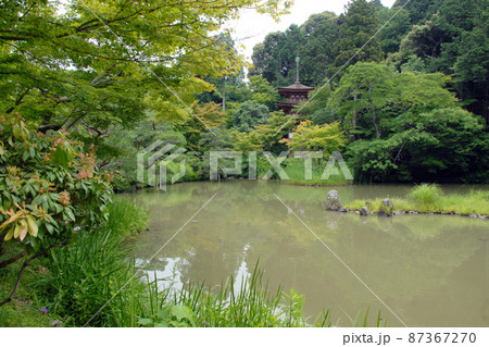 浄瑠璃寺 本堂から三重塔遠望 京都府木津川市 浄瑠璃寺 本堂から三重塔遠望 京都府木津川市 87367270