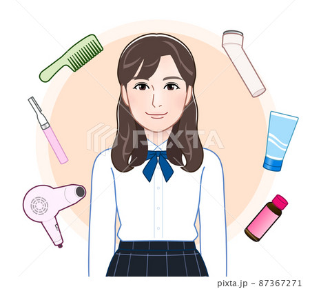 若い女性と美容ケア商品 若い女性と美容ケア商品 87367271