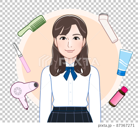 若い女性と美容ケア商品 若い女性と美容ケア商品 87367271