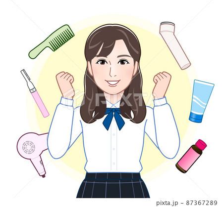 若い女性と美容ケア商品 若い女性と美容ケア商品 87367289
