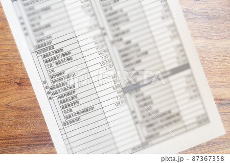 会社の決算書類 貸借対照表B/S バランスシート 固定資産 87367358