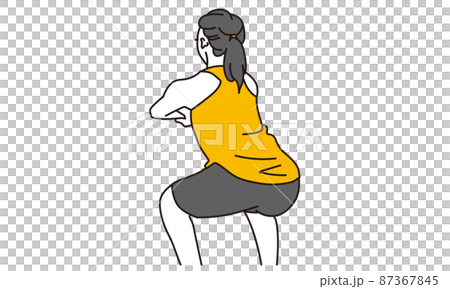 亞洲女性蹲下訓練下半身 87367845