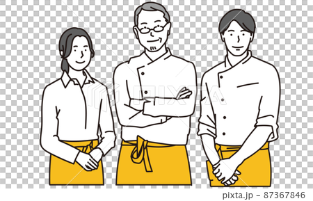 Asian clerk working in a restaurant 87367846