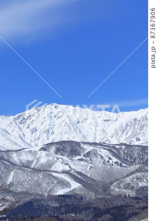 冬晴れの北アルプス白馬岳 冬晴れの北アルプス白馬岳 87367906
