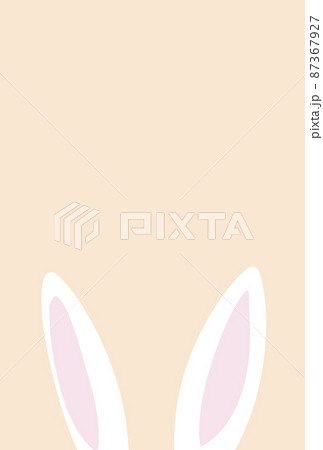 卯年　ウサギの耳　年賀状に使える　カード　 コピースペース　イラスト　縦型 87367927