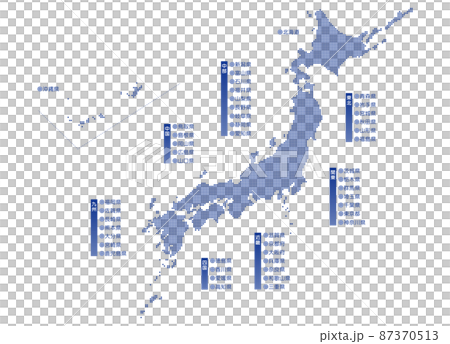 日本地図 地図 ドット 87370513
