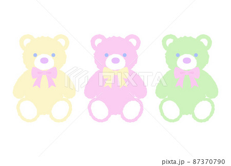 パステルカラーのテディベアの背景イラストのイラスト素材