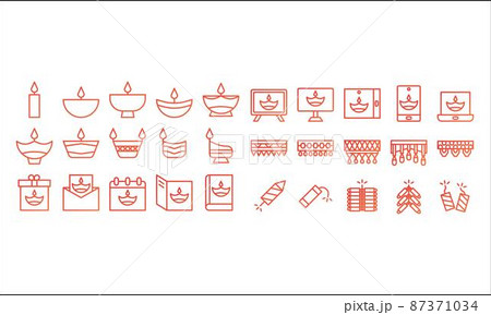 illustration vector and logo diwali solid gradient style icon perfect. 87371034