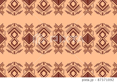 Geometric ethnic oriental seamless pattern traditional Design for background,carpet,wallpaper.clothing,wrapping,Batik fabric,Vector illustration.embroidery style - Sadu, sadou, sadow or sado 87371092