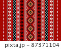 Geometric ethnic oriental seamless pattern traditional Design for background,carpet,wallpaper.clothing,wrapping,Batik fabric,Vector illustration.embroidery style - Sadu, sadou, sadow or sado 87371104
