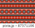 Geometric ethnic oriental seamless pattern traditional Design for background,carpet,wallpaper.clothing,wrapping,Batik fabric,Vector illustration.embroidery style - Sadu, sadou, sadow or sado 87371106