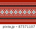 Geometric ethnic oriental seamless pattern traditional Design for background,carpet,wallpaper.clothing,wrapping,Batik fabric,Vector illustration.embroidery style - Sadu, sadou, sadow or sado 87371107