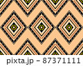 Geometric ethnic oriental seamless pattern traditional Design for background,carpet,wallpaper.clothing,wrapping,Batik fabric,Vector illustration.embroidery style - Sadu, sadou, sadow or sado 87371111