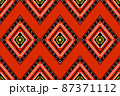Geometric ethnic oriental seamless pattern traditional Design for background,carpet,wallpaper.clothing,wrapping,Batik fabric,Vector illustration.embroidery style - Sadu, sadou, sadow or sado 87371112