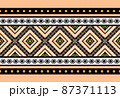 Geometric ethnic oriental seamless pattern traditional Design for background,carpet,wallpaper.clothing,wrapping,Batik fabric,Vector illustration.embroidery style - Sadu, sadou, sadow or sado 87371113